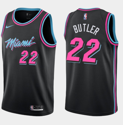 Men's Miami Heat #22 Jimmy Butler Black Swingman Stitched Jersey